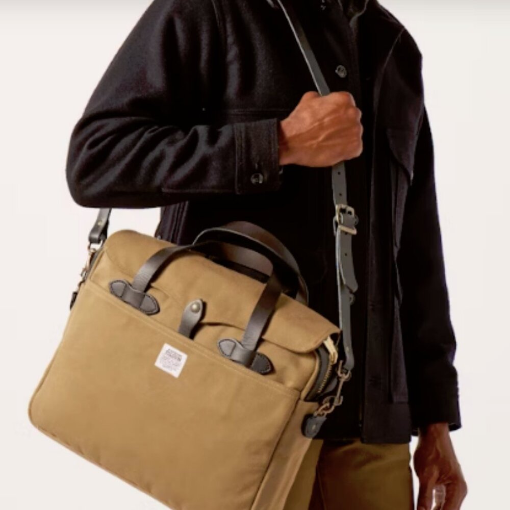 Rugged Filson Briefcase Twill, Canvas, and Leather